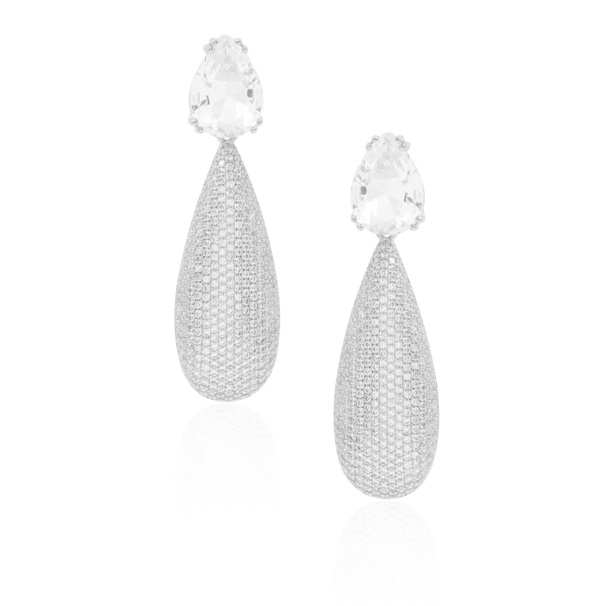 Brinco Duas Gotas Cravejado