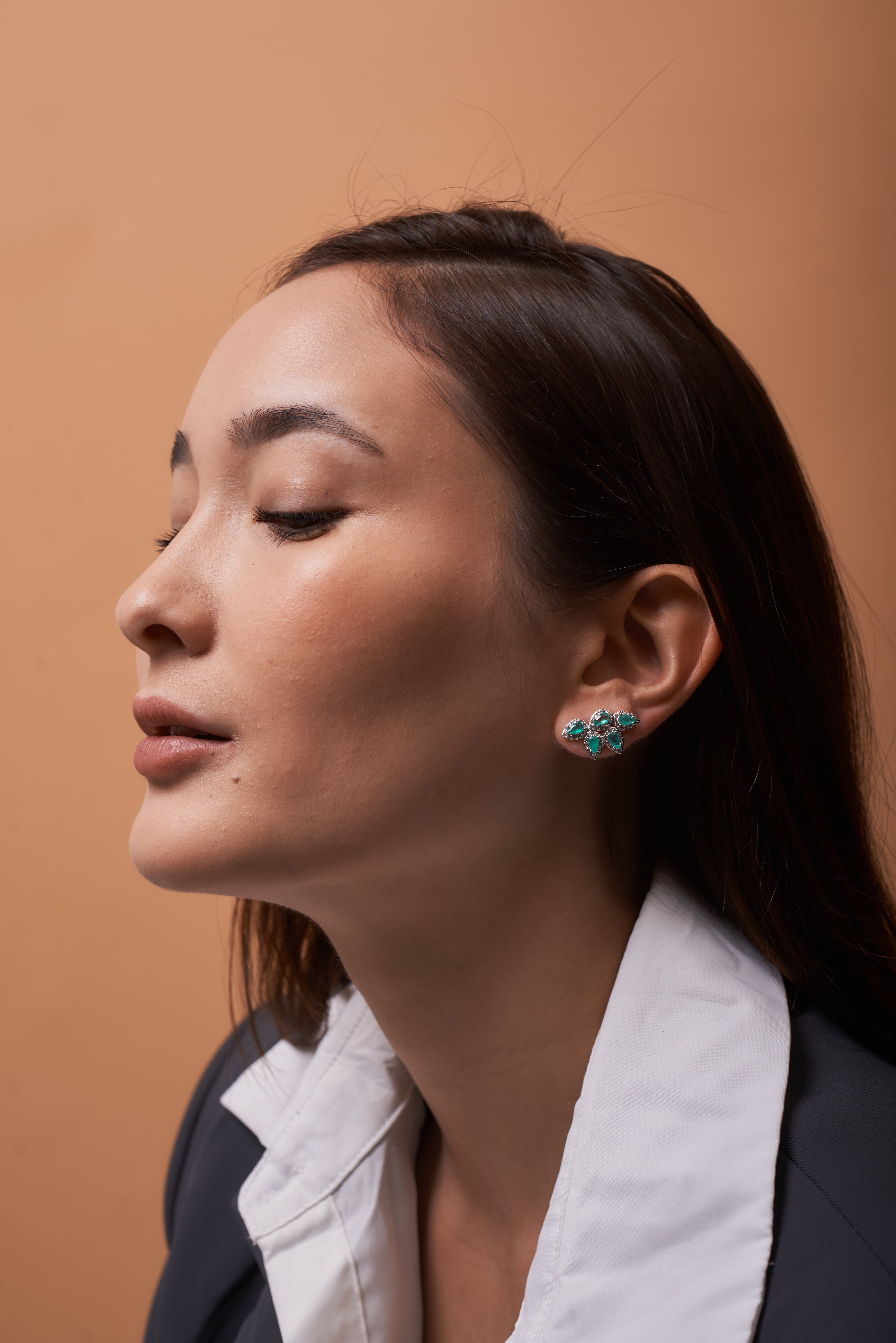 Brinco EarCuff Gotas Turmalina