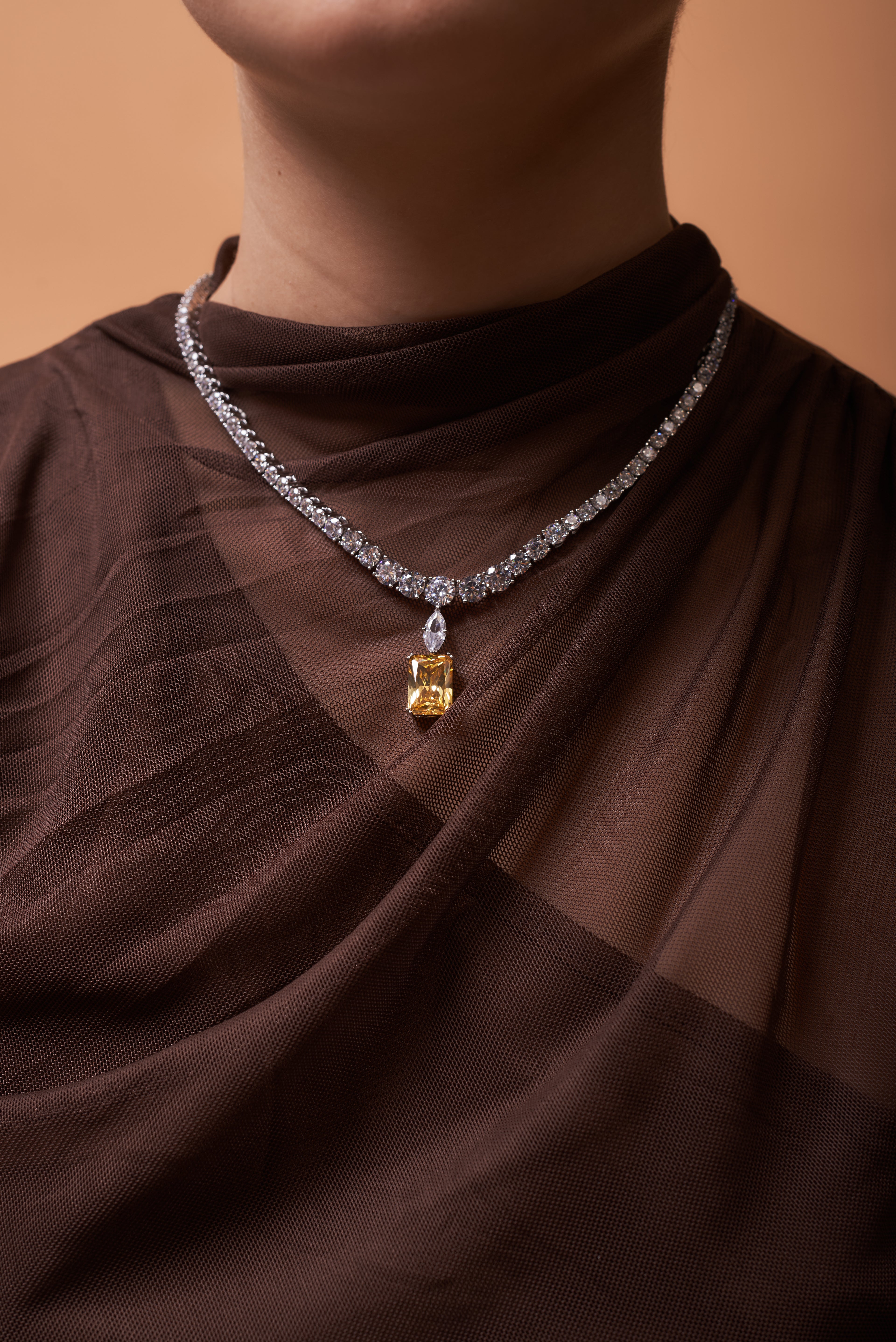 Conjunto Brinco e Colar Charlote Fancy Yellow