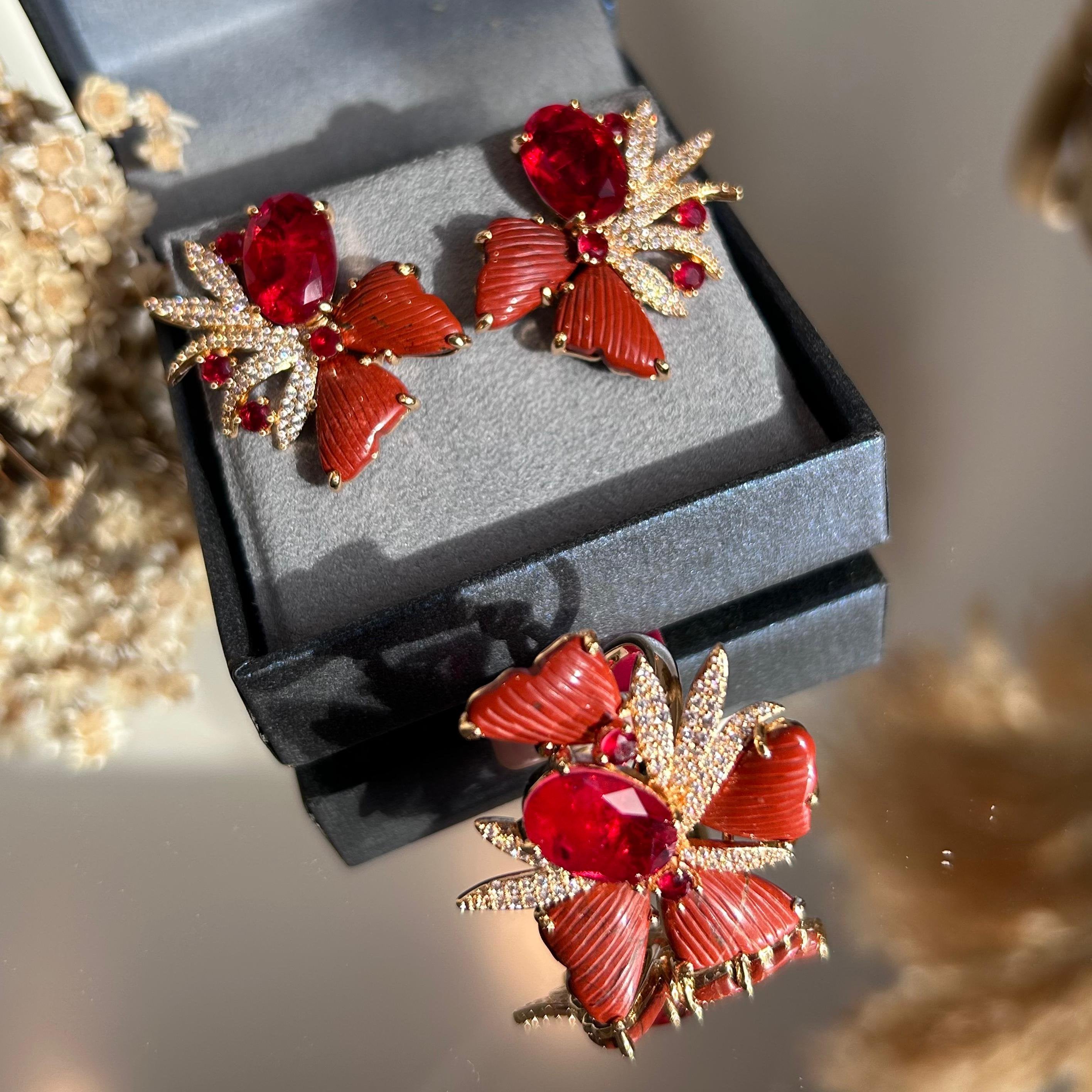 Conjunto Brinco e Anel Carla Dourado