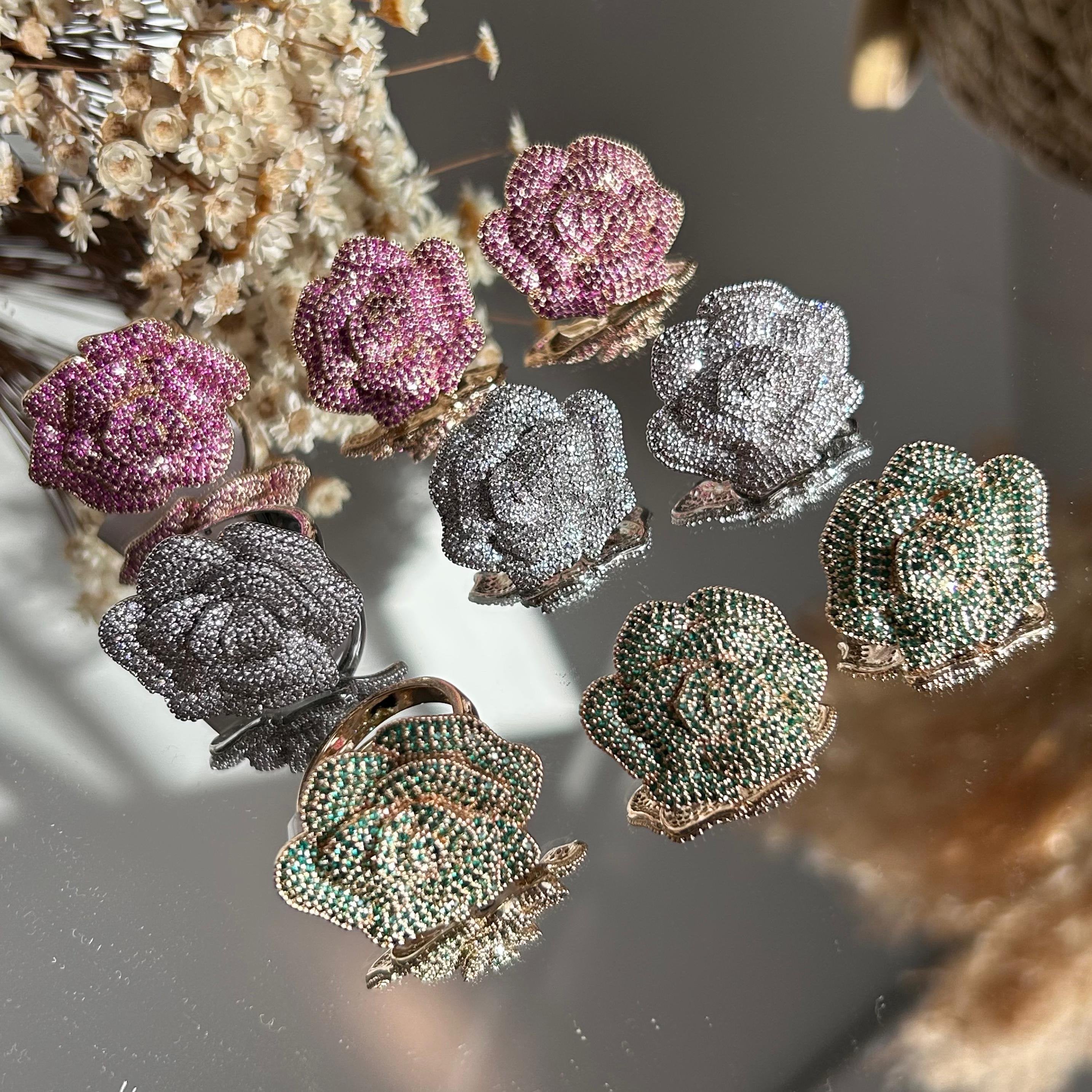 Conjunto Brinco E Anel Verde Esmeralda