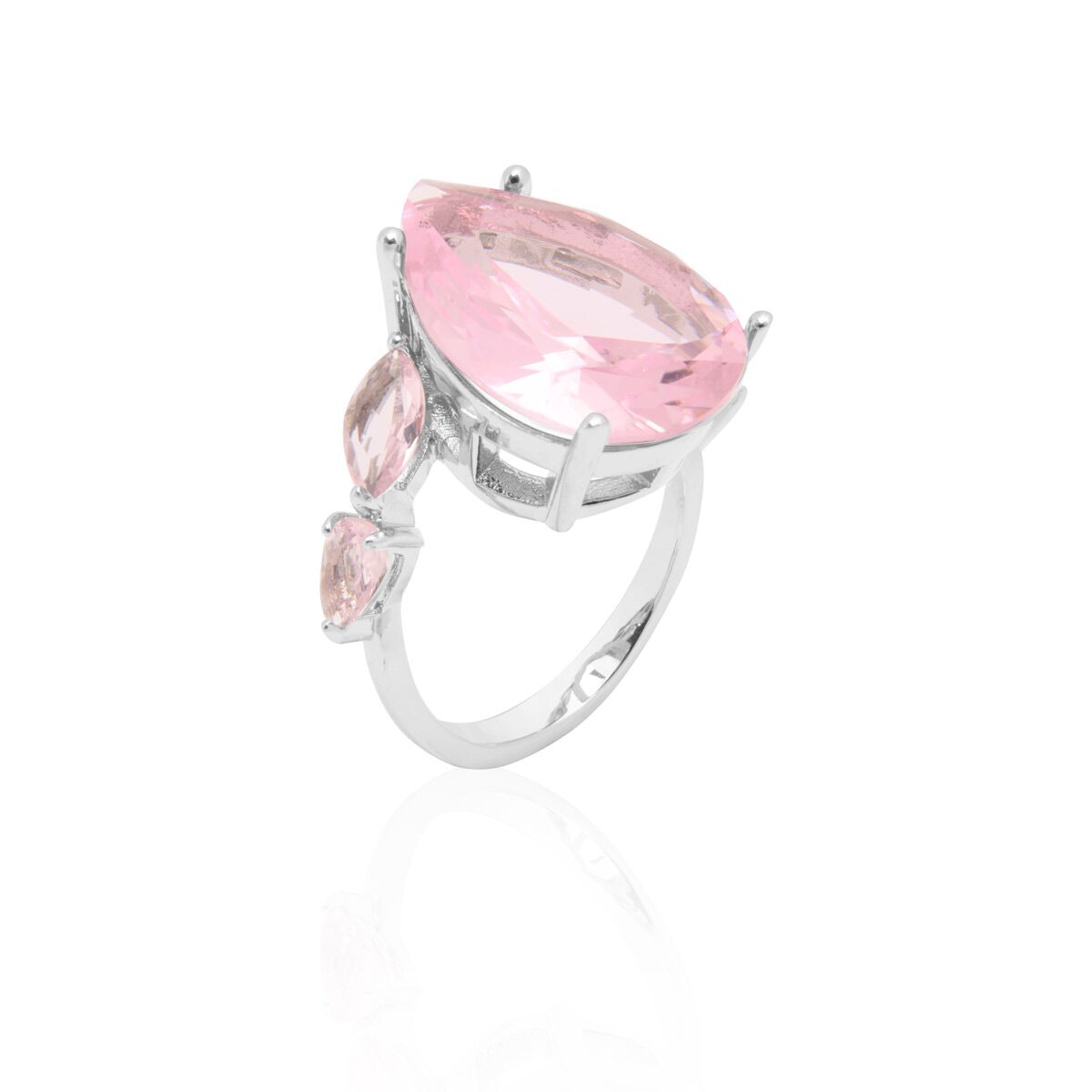 Anel Maxi Gota com Detalhes Rosa Claro