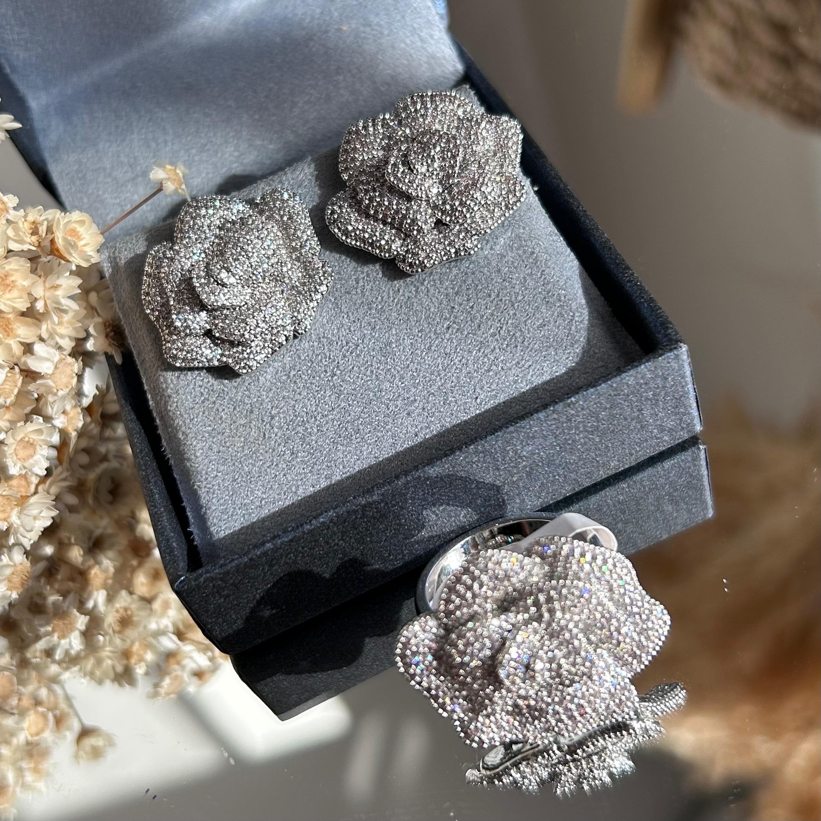 Conjunto Brinco E Anel Rose