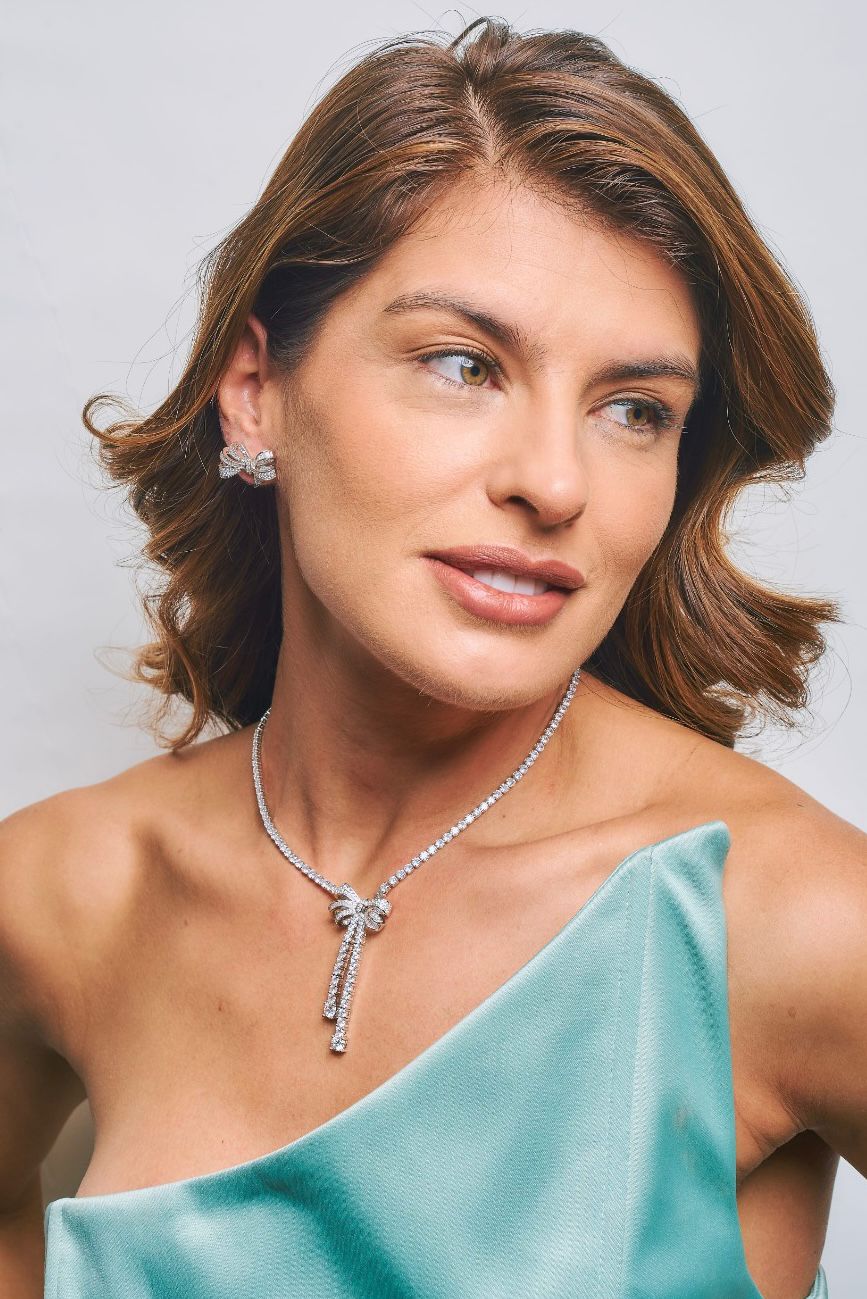 Conjunto Brinco e Colar Laço