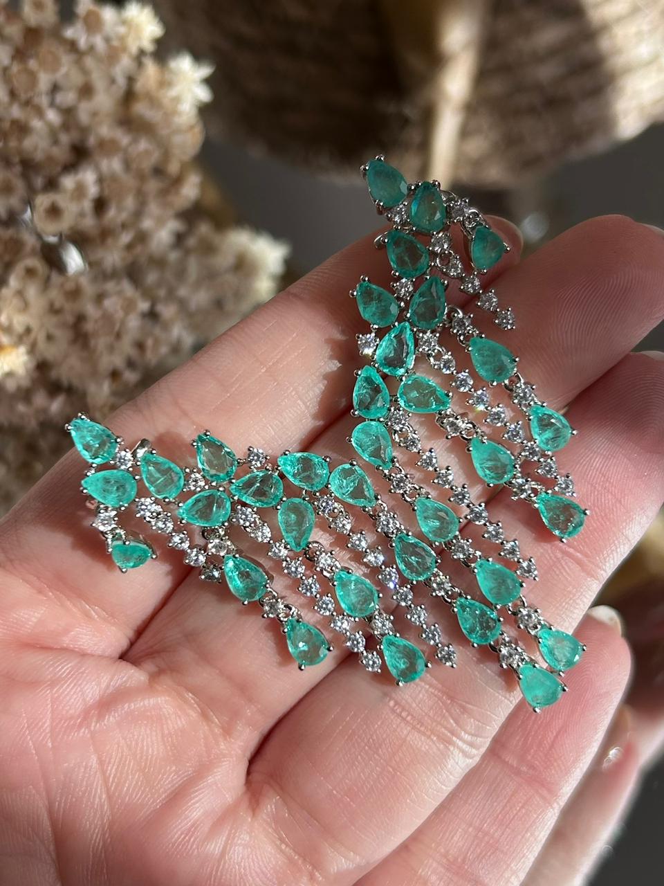 Brinco EarCuff Franjas Turmalina