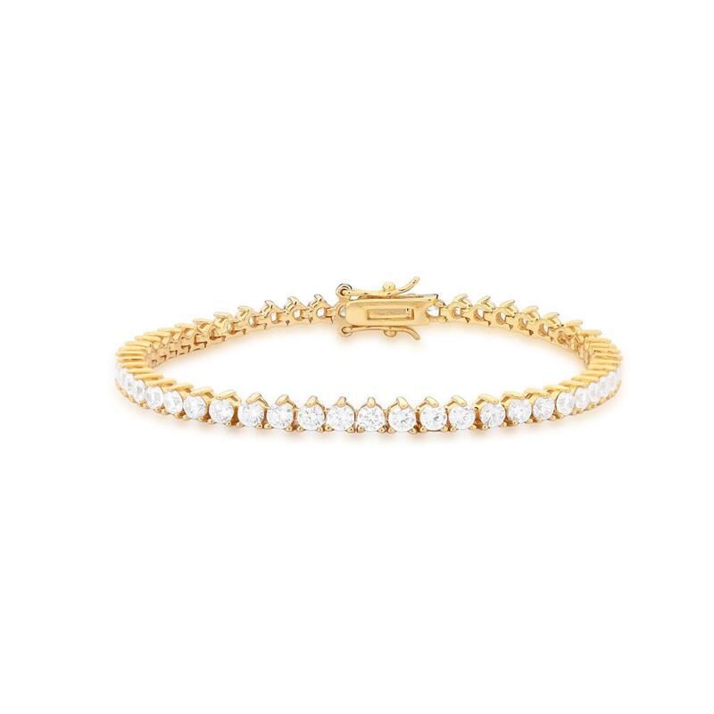 Pulseira Riviera 3Garras 3mm Dourada