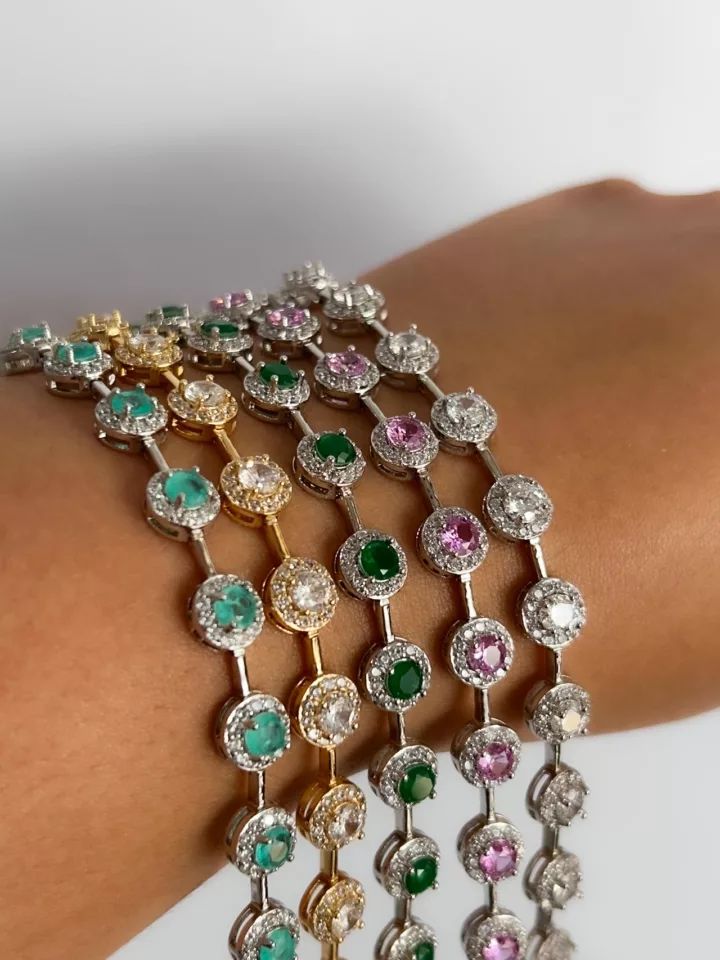 Pulseira Riviera Redonda Rosa Claro