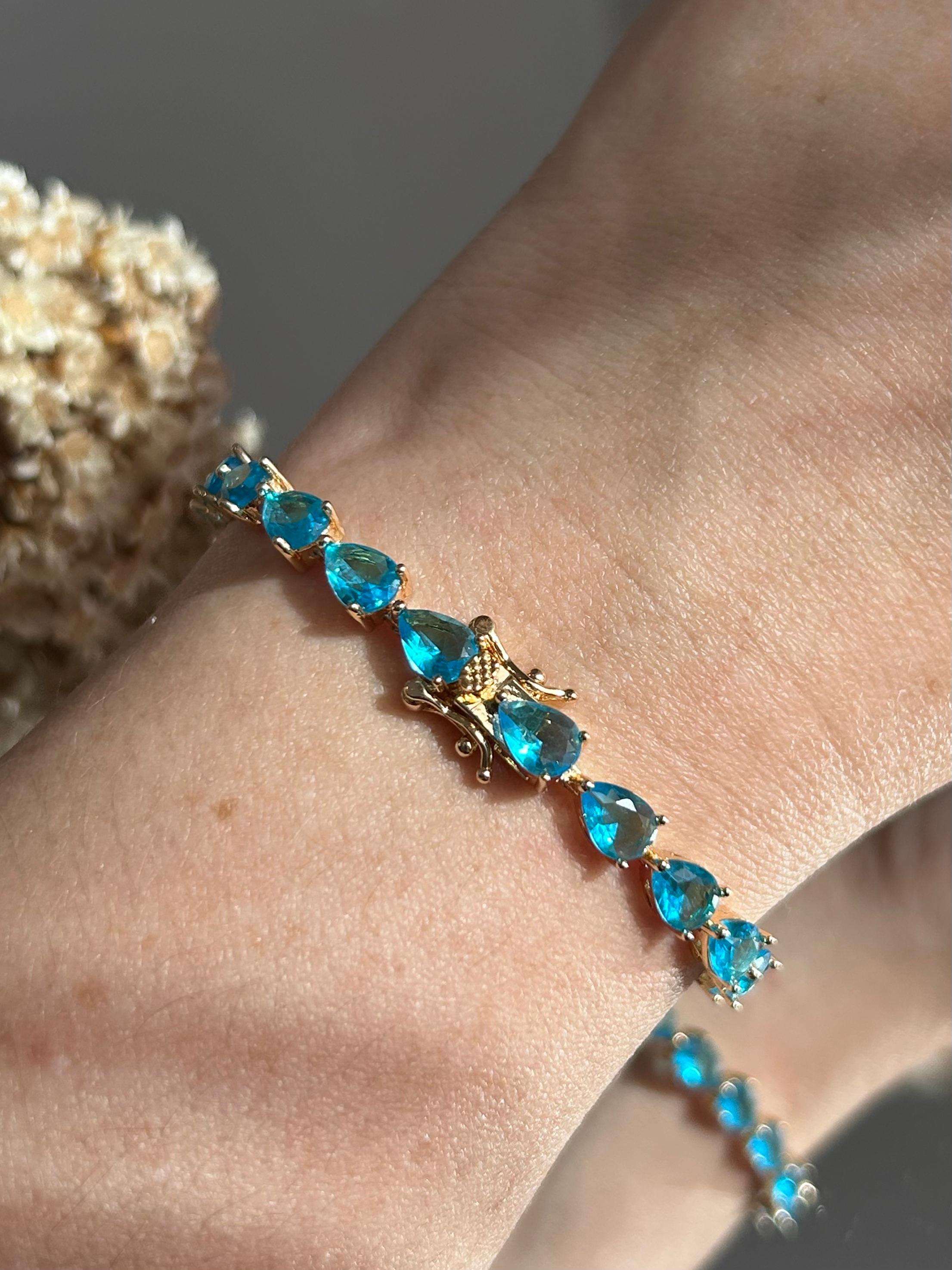 Pulseira Riviera Gotas Azul Dourado