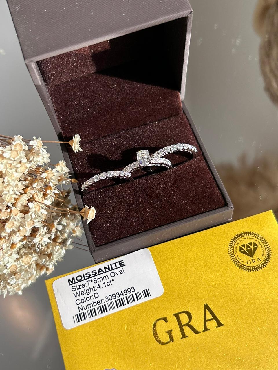 Anel Trio Glam Moissanite 1 ct