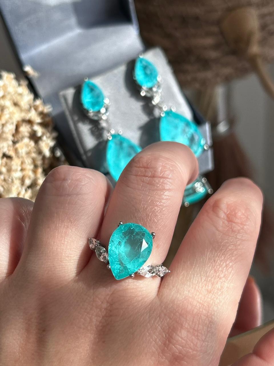 Anel Maxi Gota com Detalhes Turmalina