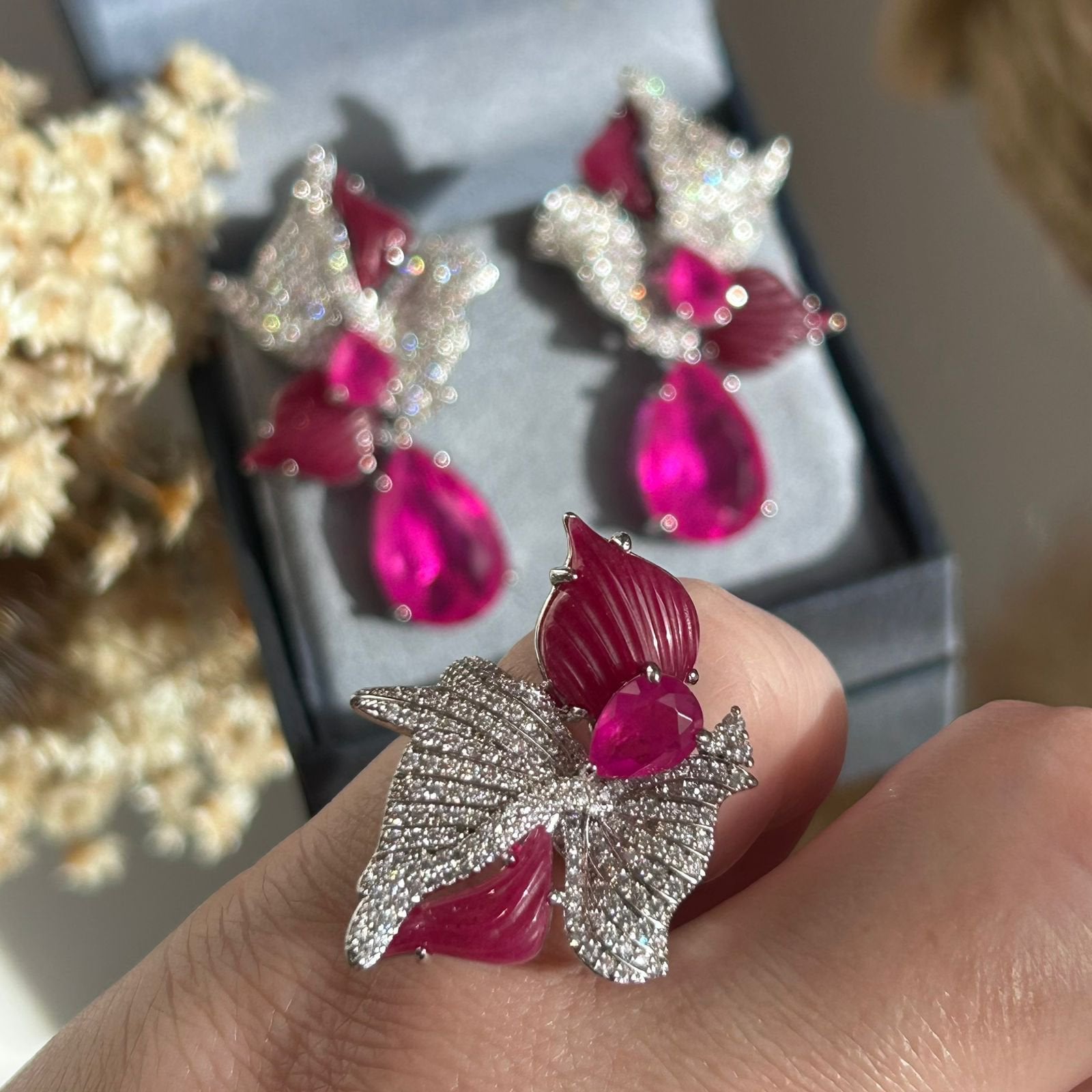 Conjunto Brinco e Colar Lorena Pink