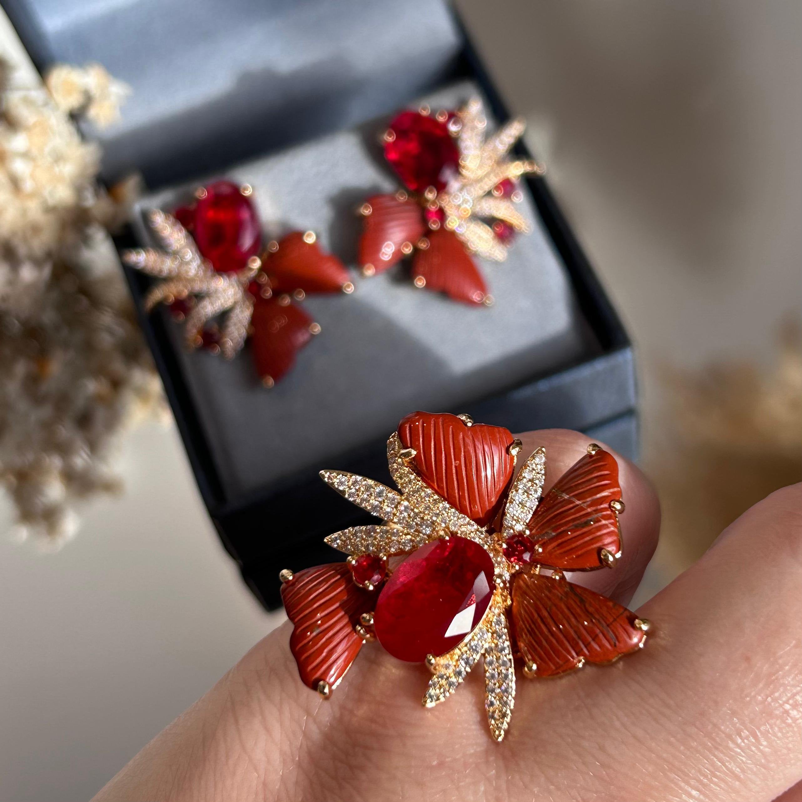 Conjunto Brinco e Anel Carla Dourado