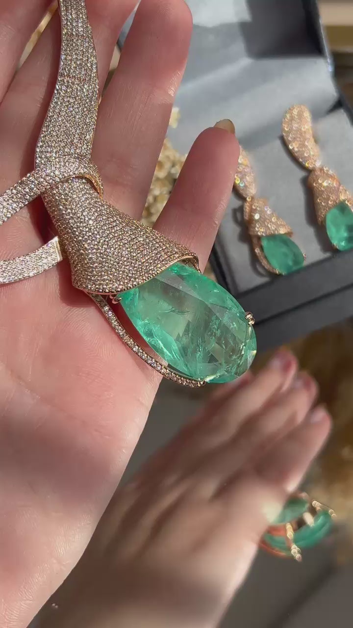 Conjunto Luxo Copo de Leite Turmalina Dourado