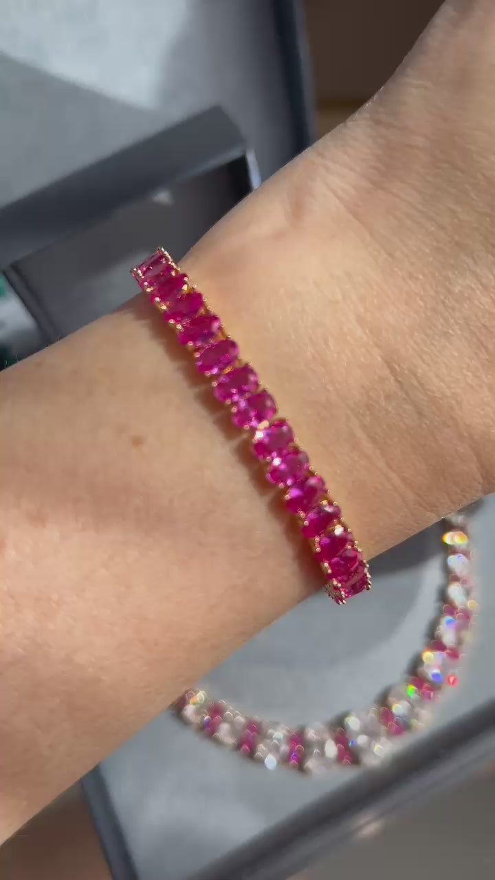 Conjunto Brinco e Colar Nathalia Safira Rosa/Pink Dourado