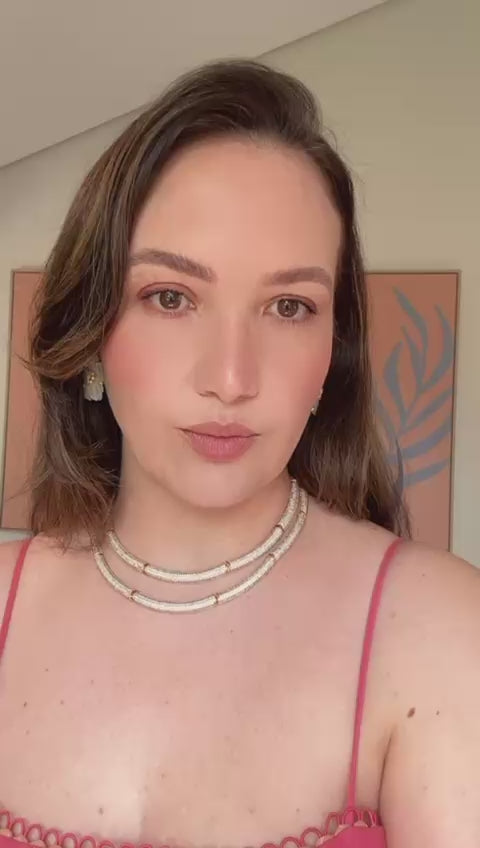 Colar Aro Cravejado Dourado