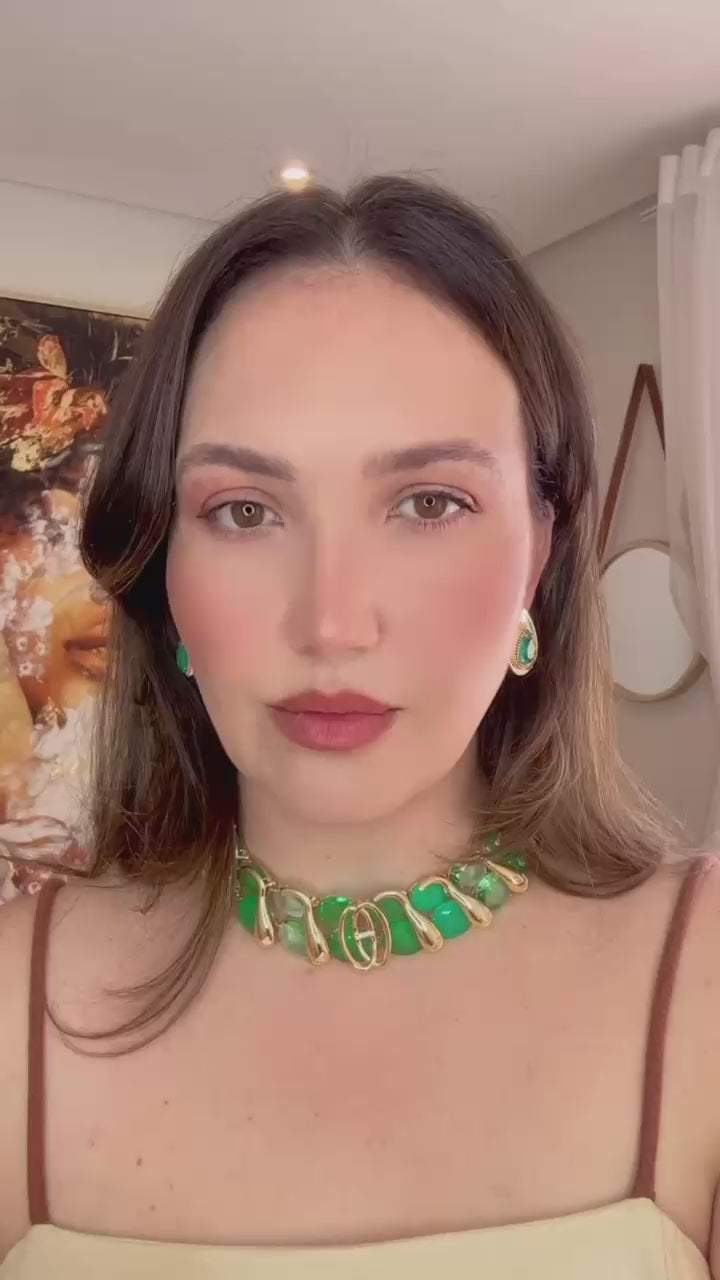 Choker Turmalinda e Greenery