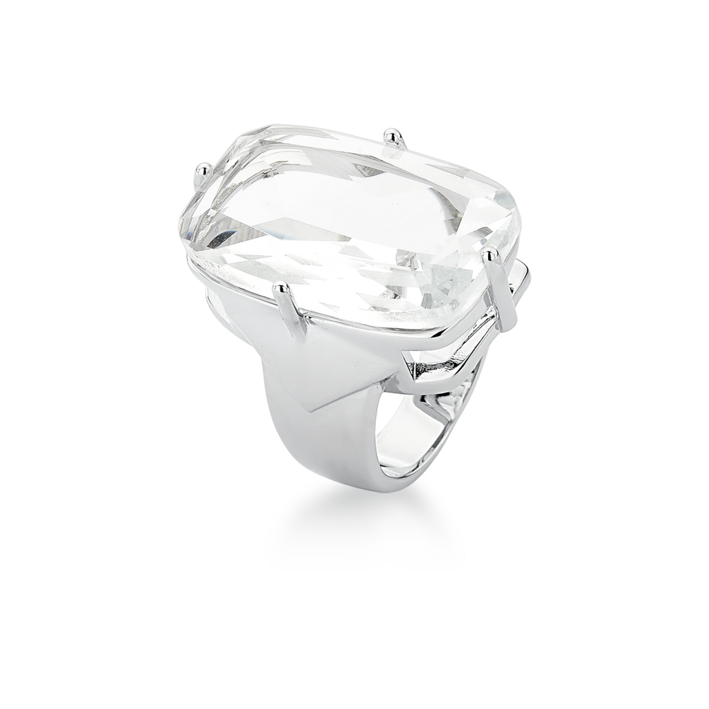Anel Cristal Retangular