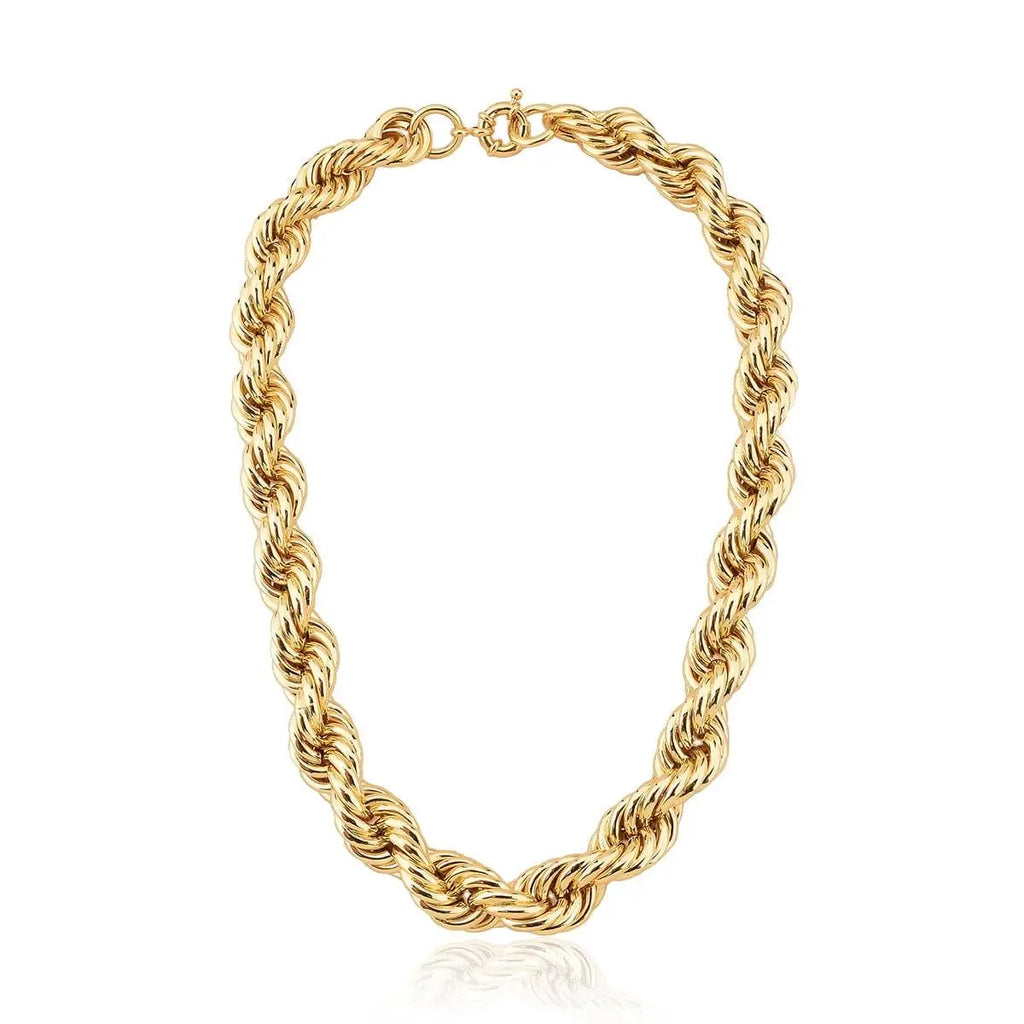 Colar Cordão Baiano Liso 14mm Dourado