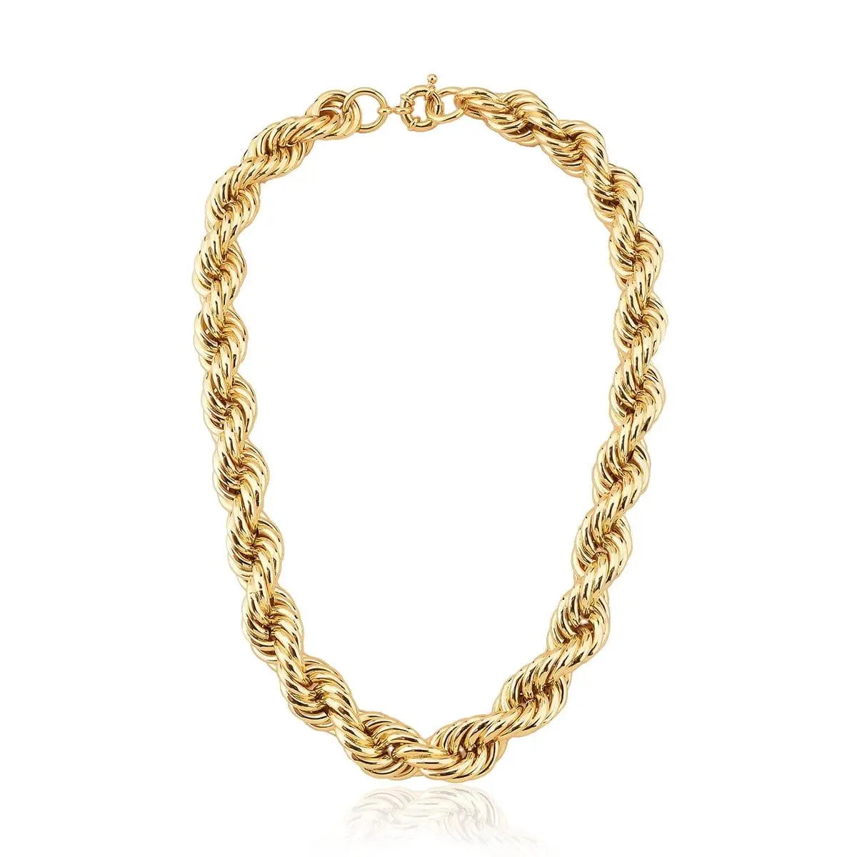 Colar Cordão Baiano Liso 14mm Dourado