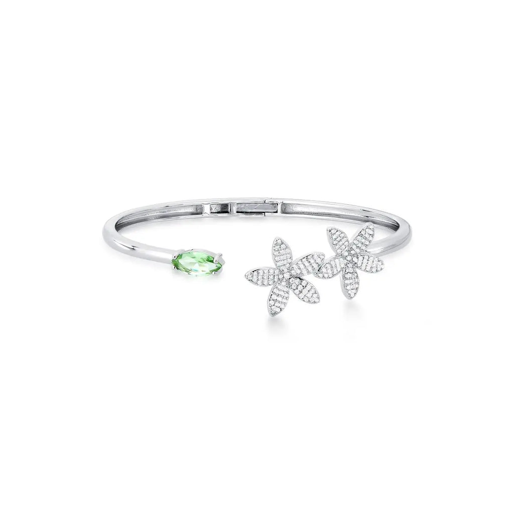 Bracelete Multi Flores Cristal Verde