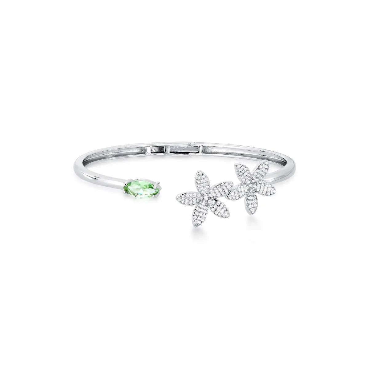 Bracelete Multi Flores Cristal Verde