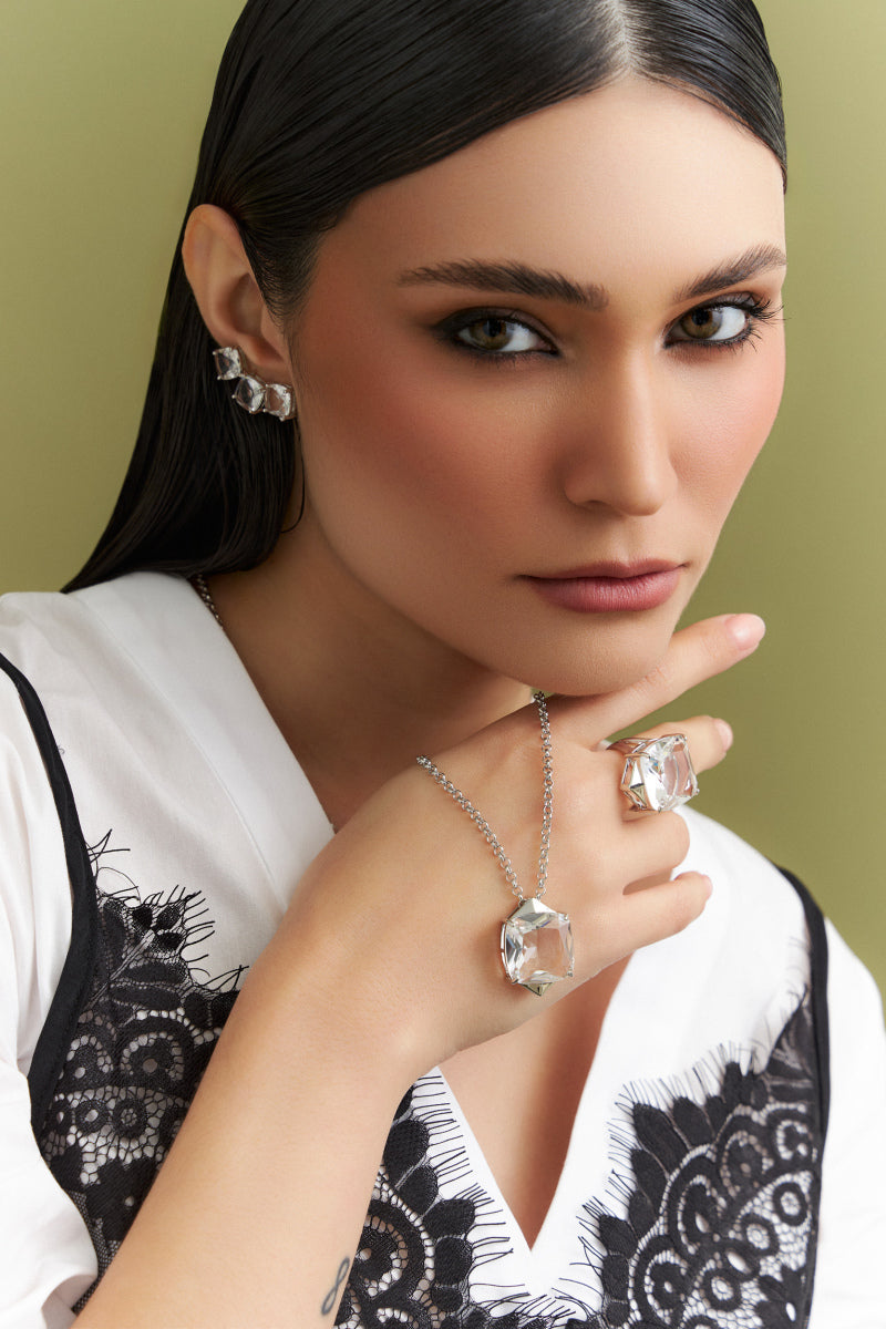 Anel Cristal Quadrado
