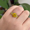 Anel Luxo Solitário Fancy Yellow
