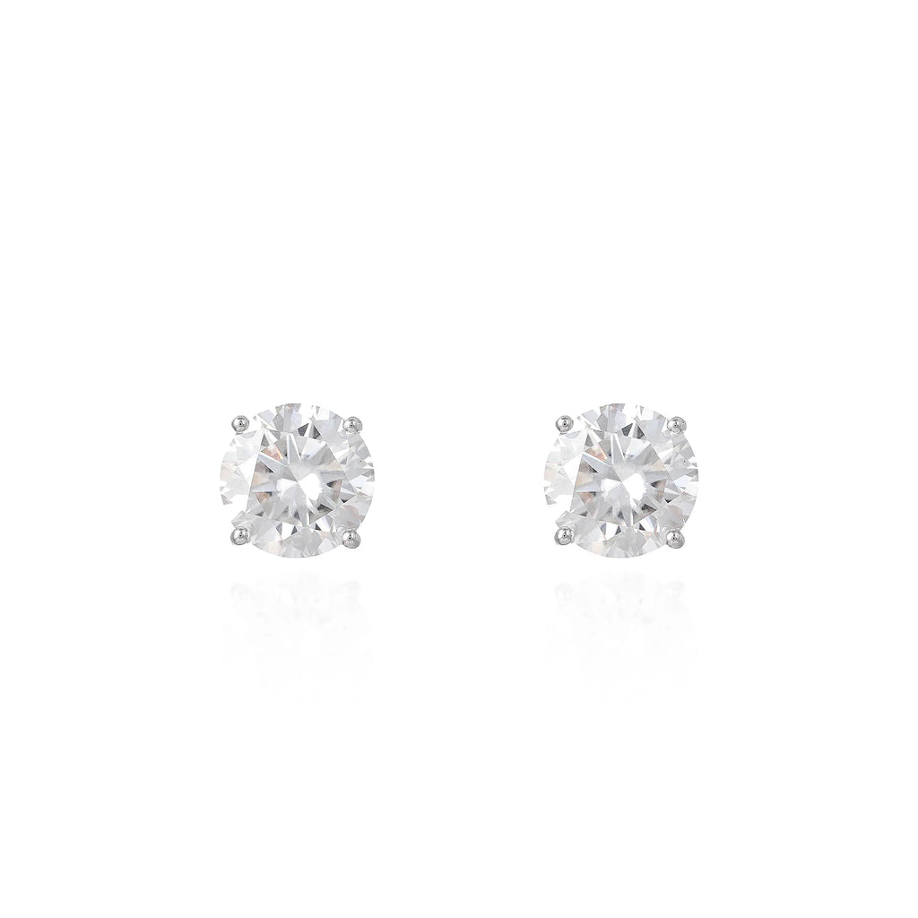 Brinco Glam Moissanite Solitário 7.0mm 2.4CT