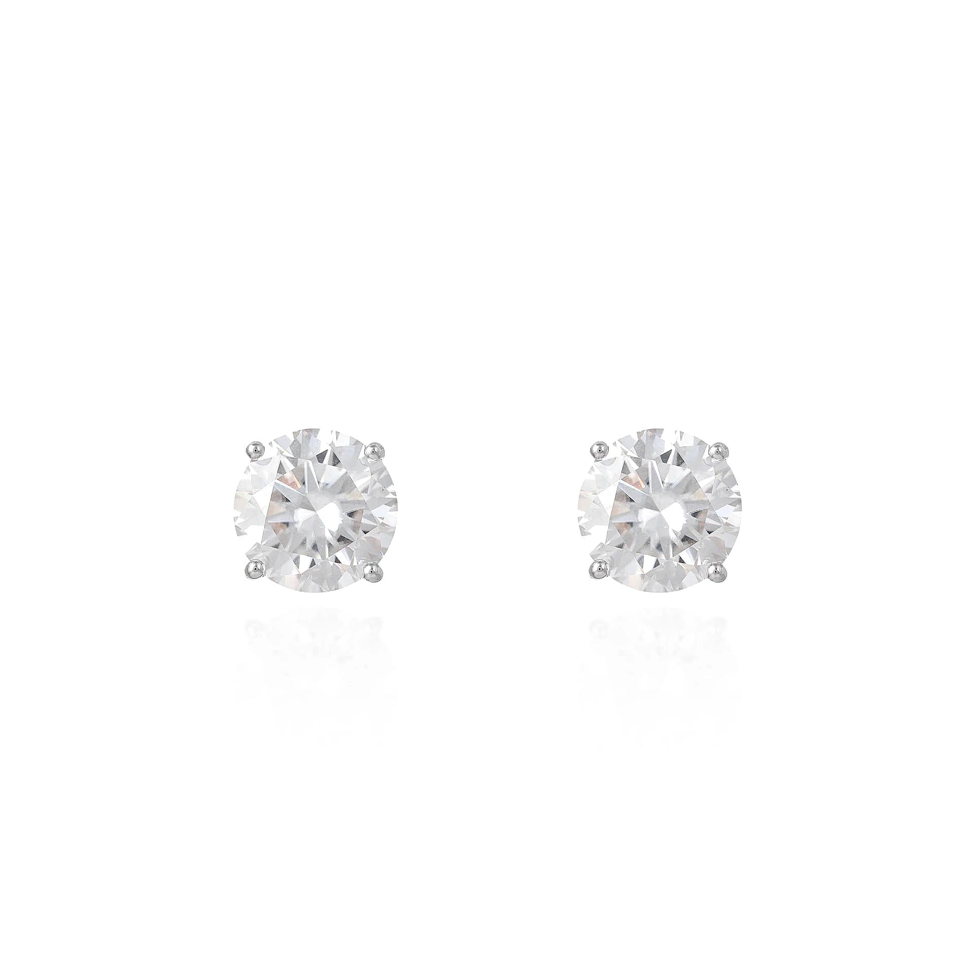 Brinco Glam Moissanite Solitário 7.0mm 2.4CT