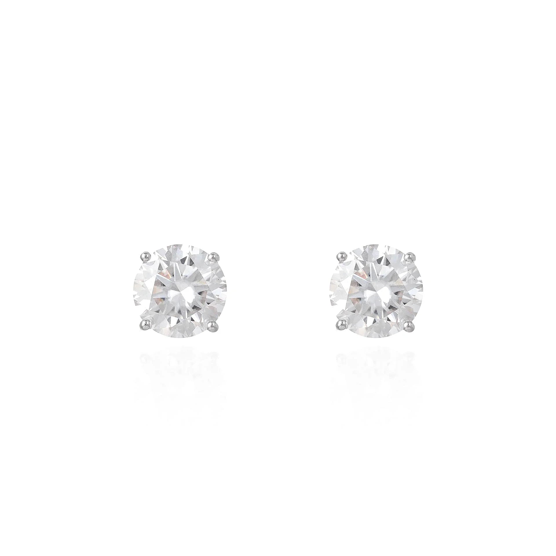 Brinco Solitário 8mm 2,0ct Moissanite
