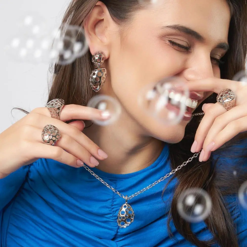 Anel Circulos Vazados