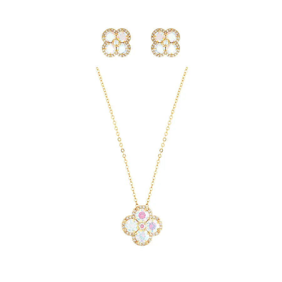 Conjunto Flor AB Color Holografica Dourado