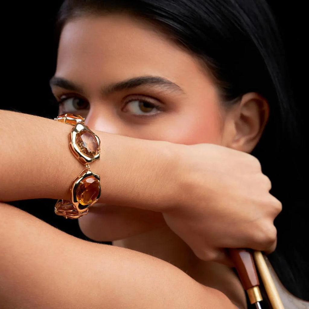 PULSEIRA CRISTAIS OVAIS AMARELOS