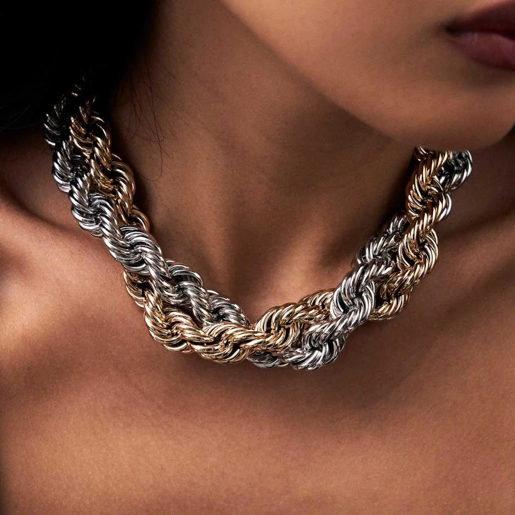 Colar Cordão Baiano Liso 14mm Prateado