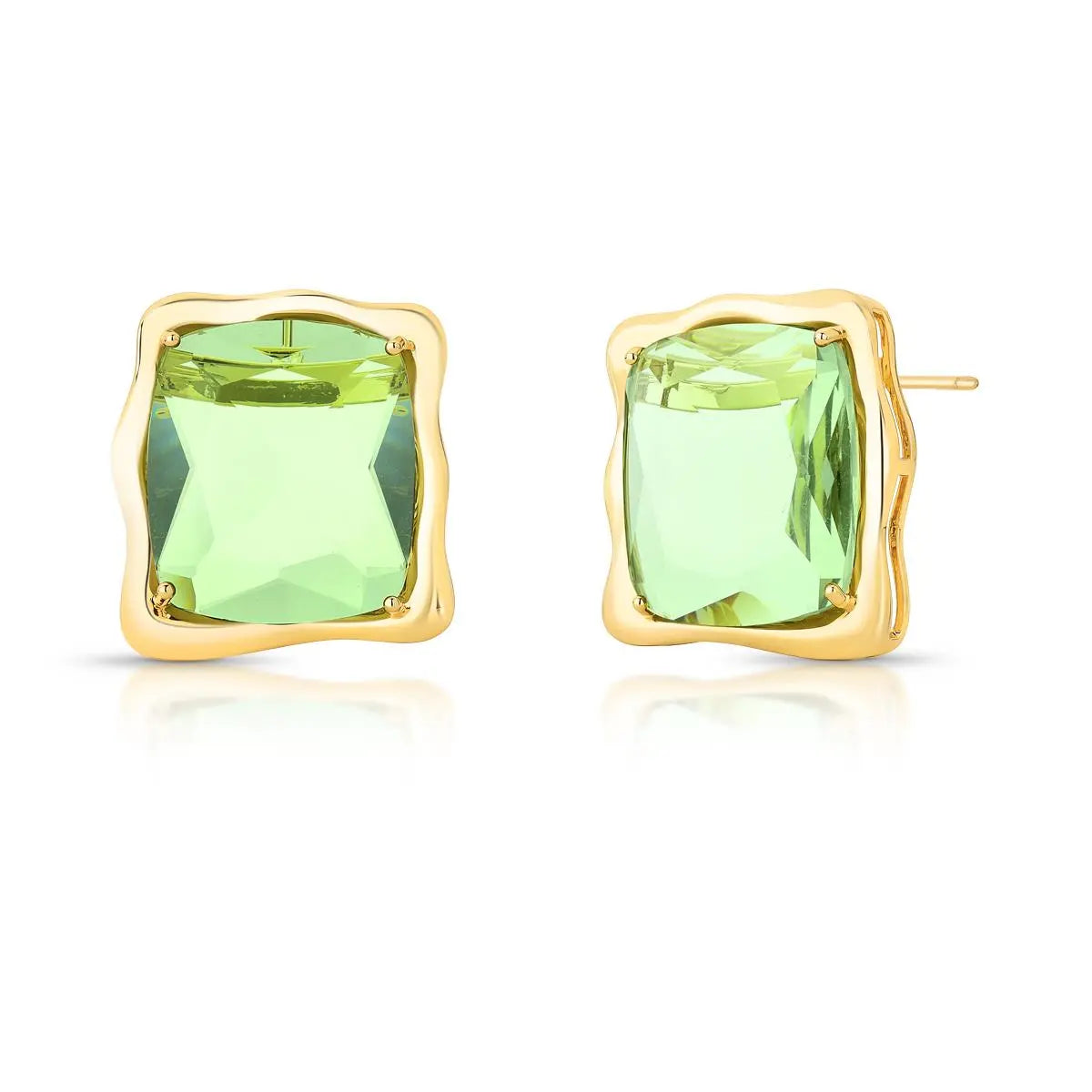 BRINCO COM CRISTAL RETANGULAR VERDE