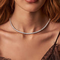 Colar Riviera 3 Garras 3 Pontas Zircônia