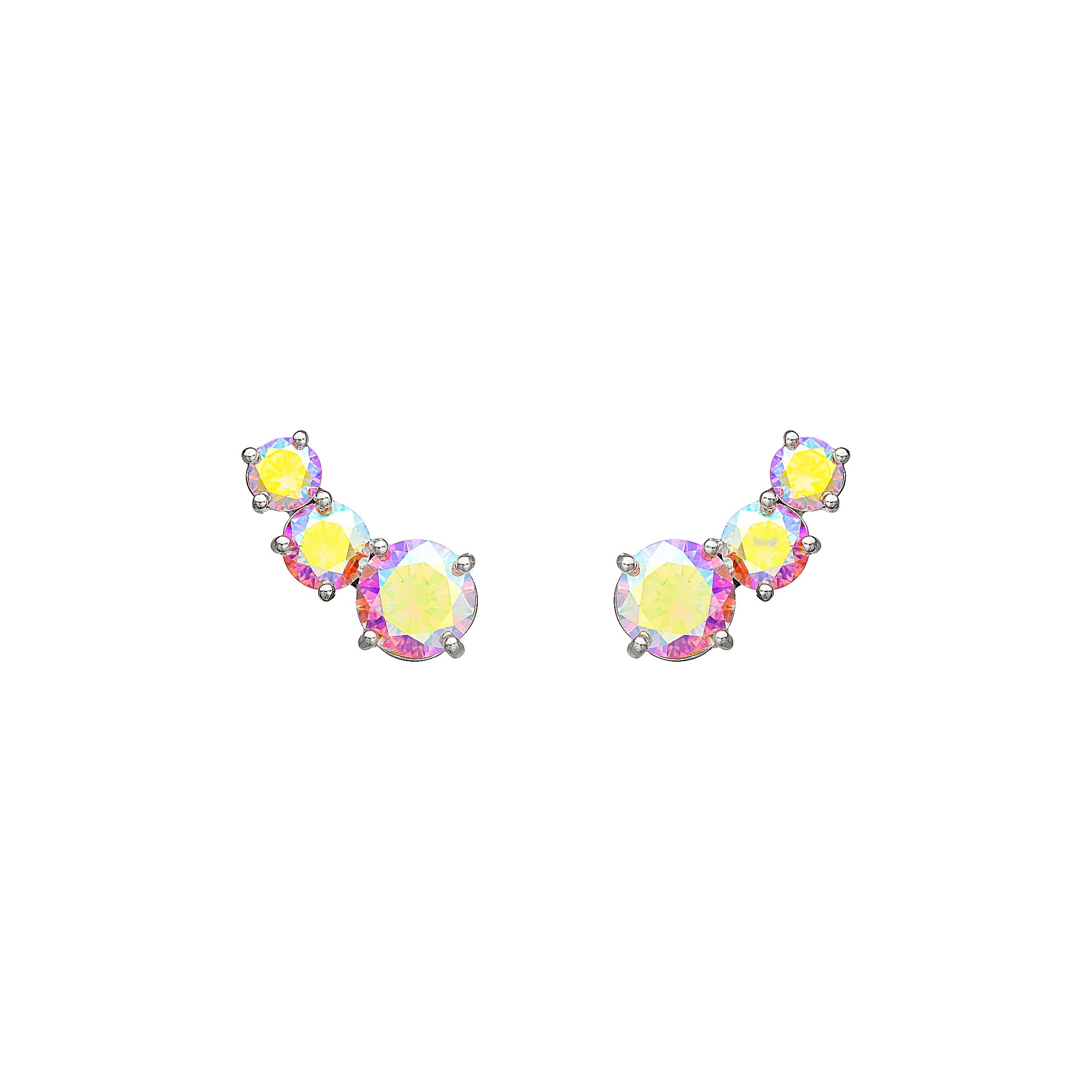 Brinco Earcuff Trio Redondo AB Rhodolite