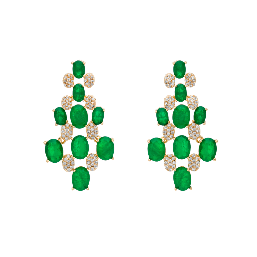 Brinco Romena Verde Esmeralda