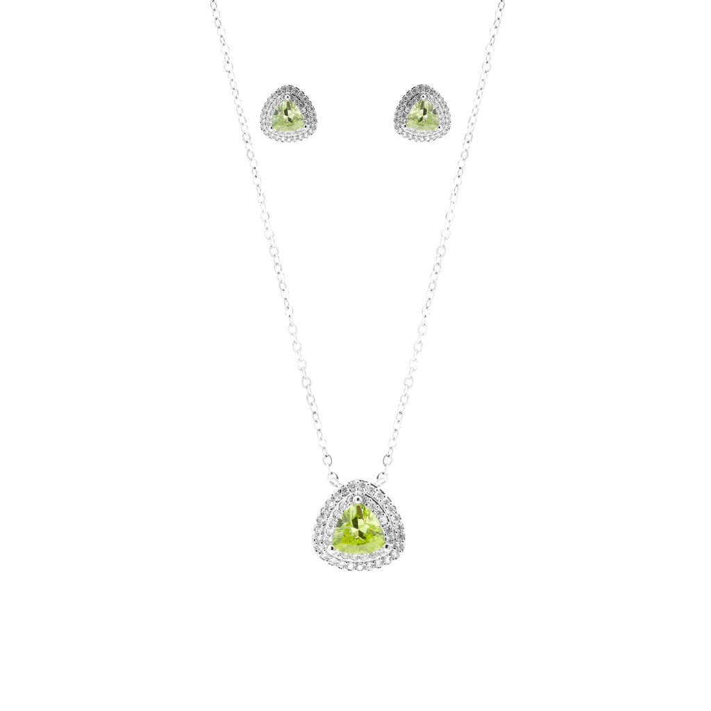Conjunto Brinco e Colar Apple Green
