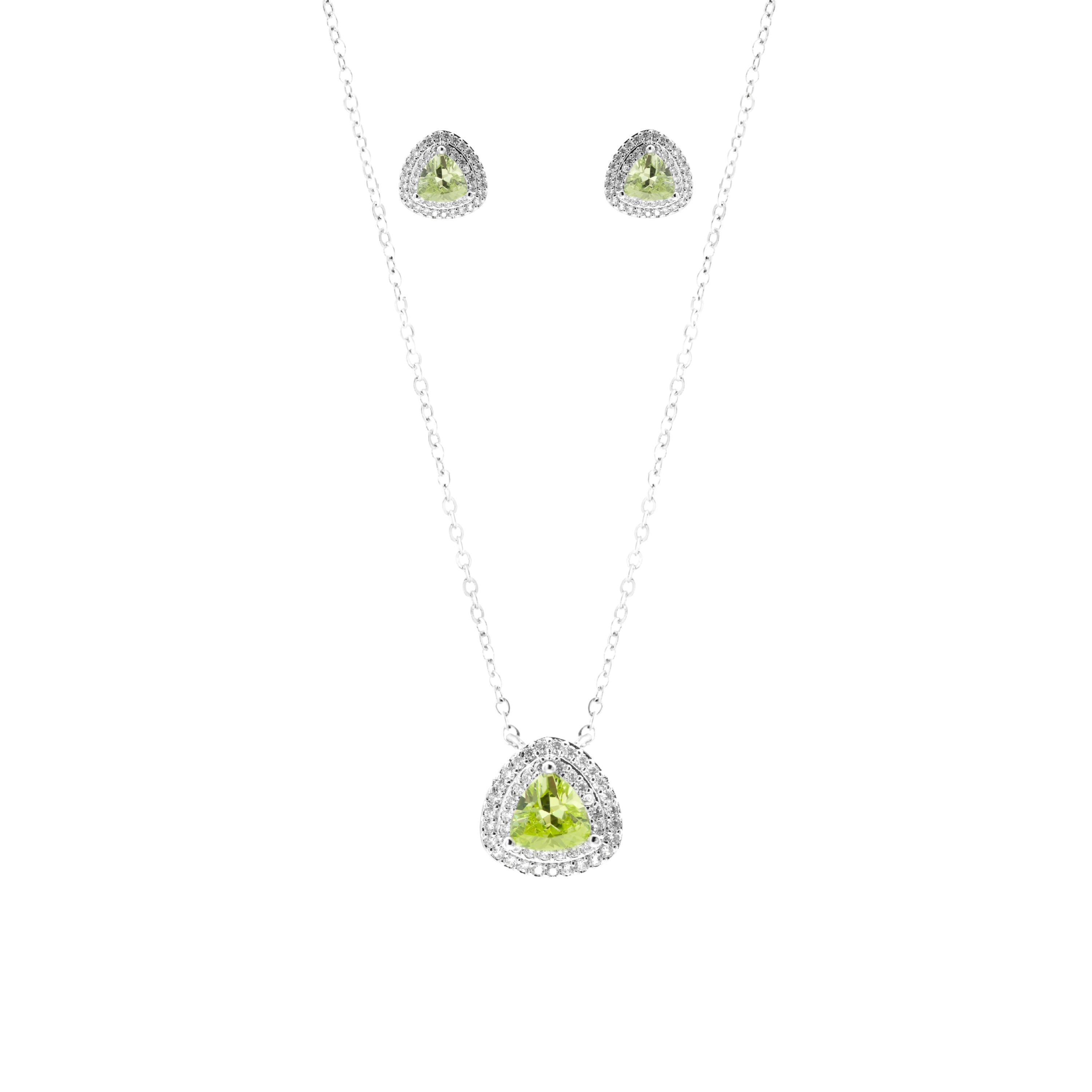 Conjunto Brinco e Colar Apple Green