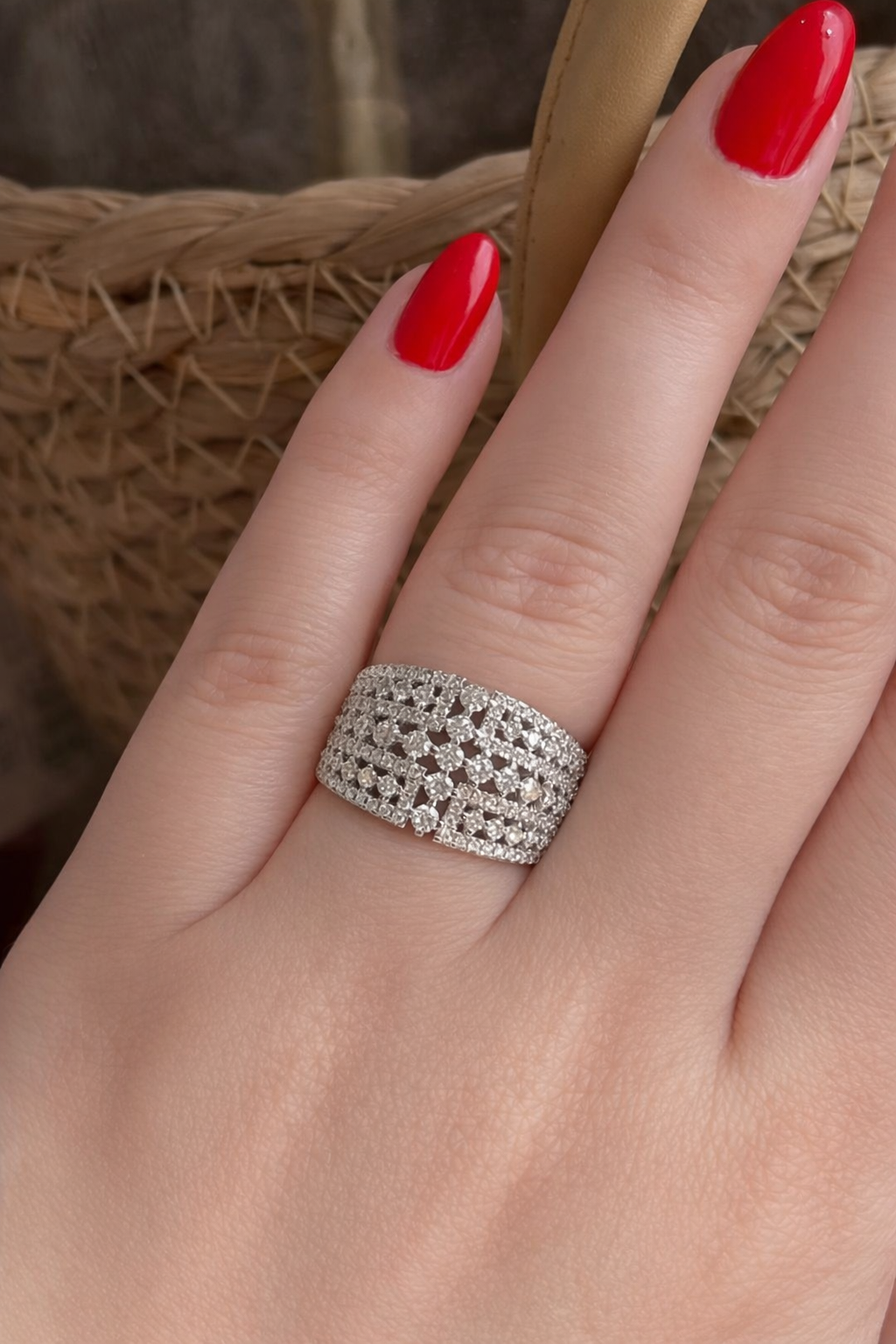 Anel 7 Linhas Moissanite 1.38ct