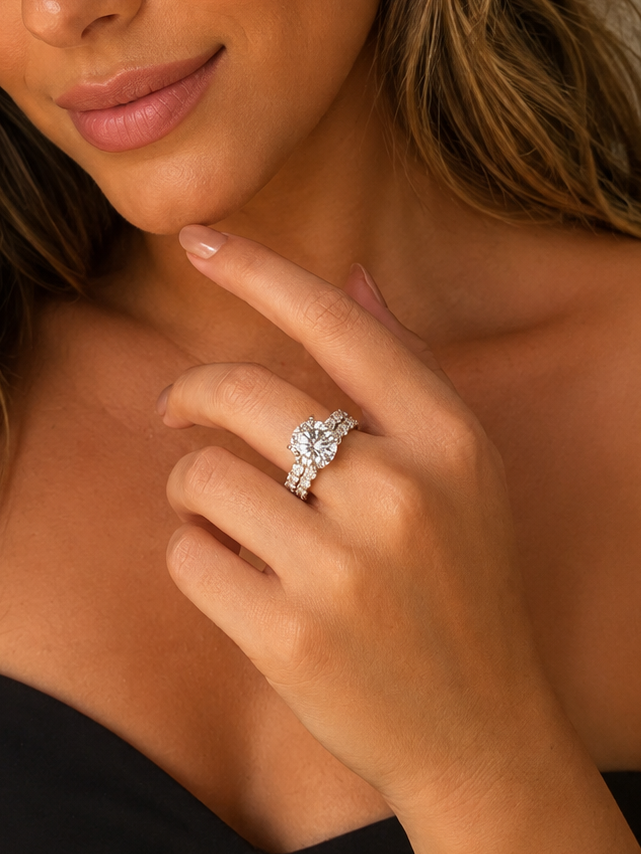 Anel Solitário Luxo Moissanite 11mm
