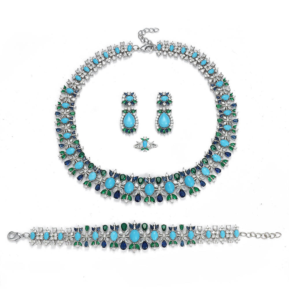 Conjunto Jade Turquesa 4 Peças