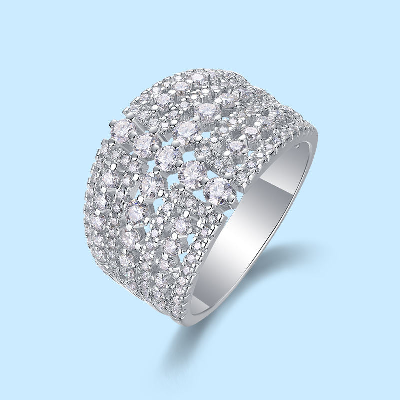 Anel 7 Linhas Moissanite 1.38ct