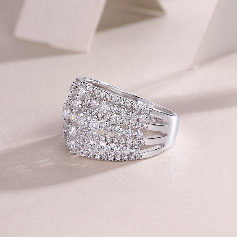 Anel 7 Linhas Moissanite 1.38ct