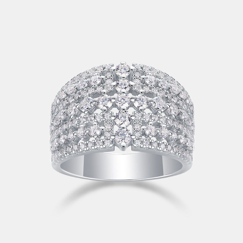 Anel 7 Linhas Moissanite 1.38ct