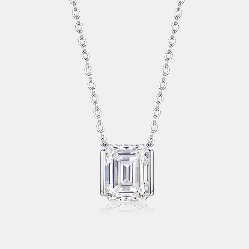 Colar Emerald Cut 9x11 5,0ct Moissanite