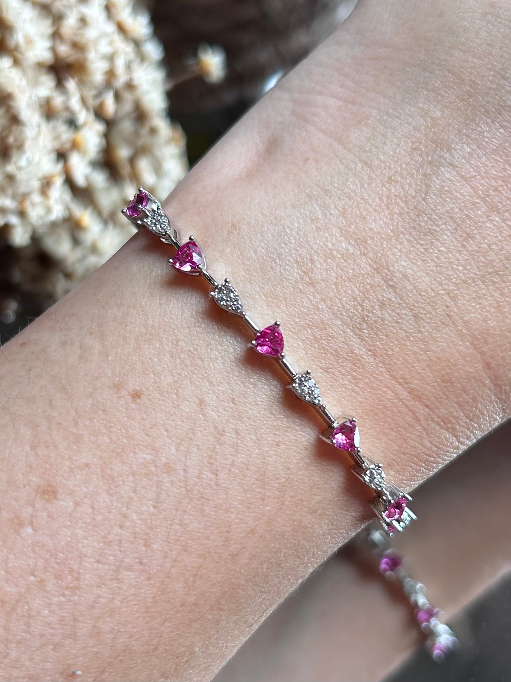 Pulseira Riviera Mesclada Pedras Triangulares