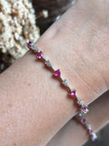 Pulseira Riviera Mesclada Pedras Triangulares