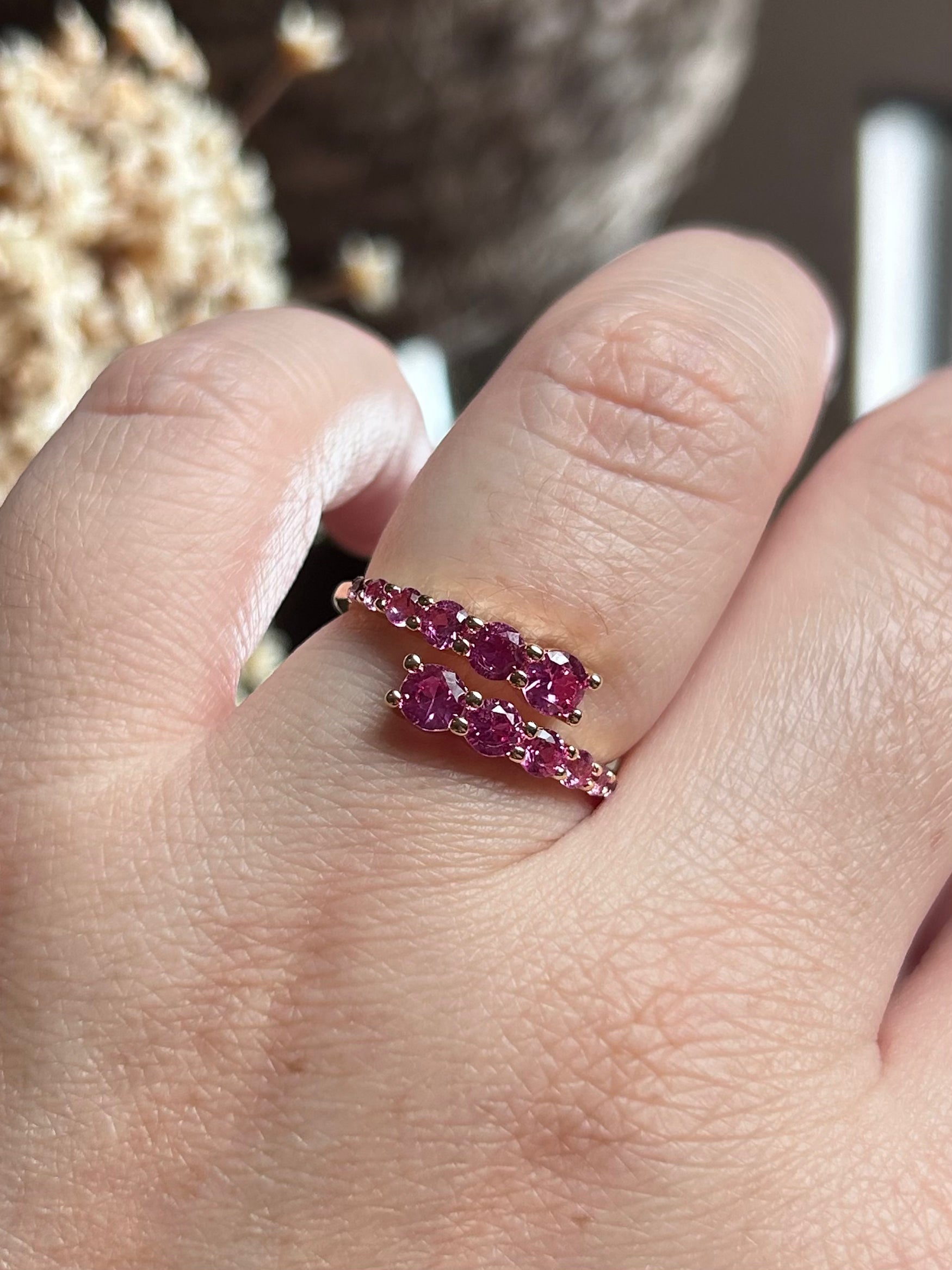 Anel Degradê Safira Rosa/Pink